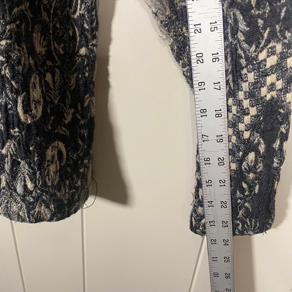 Laura Ashley Women's XL Textured Paisley Mixed Media Blazer Boho Lagenlook - Picture 14 of 14